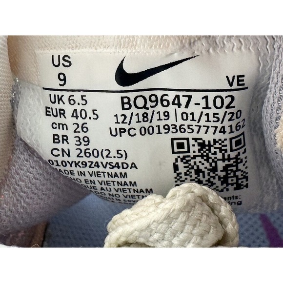 Womens Nike Air Zoom Pegasus 37 Ivory/Ghost Pink/Barely Volt Running Shoes Sz 9 - Picture 9 of 9